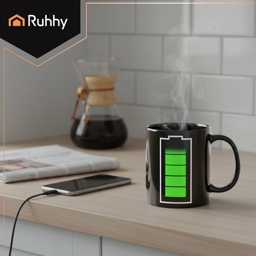 Värmekänslig Mugg 330 ml – Keramikkopp med Färgskiftande Batteri - Bild 4