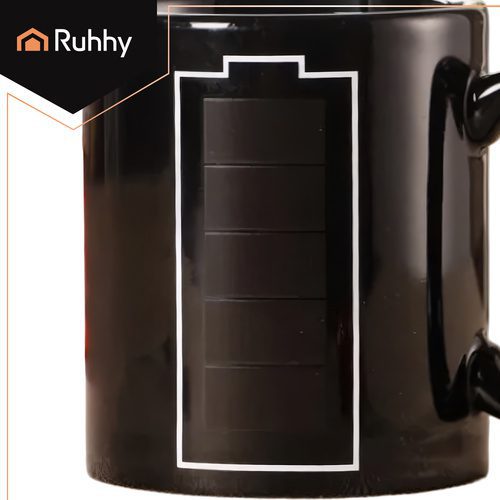 Värmekänslig Mugg 330 ml – Keramikkopp med Färgskiftande Batteri - Bild 5