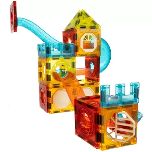 Alternative view of Magnetiska Byggklossar 77 Delar – Magnetbana med Lysande Bollar