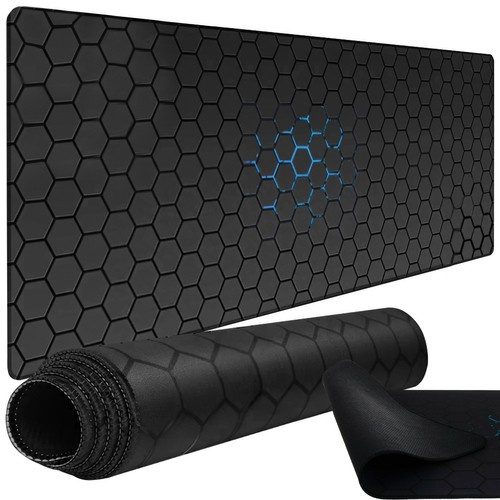 Gamingmusmatta XXL 90 x 40 cm – Skrivbordsmatta med Halkfri Gummibotten & Vattenavvisande Yta