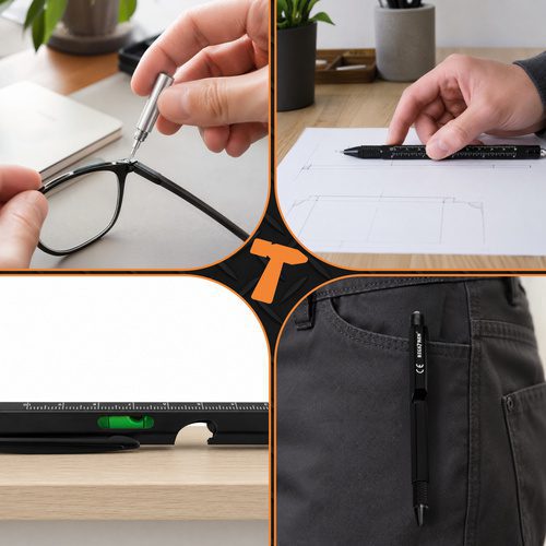 Multifunktionspenna 9-i-1 – Penna med LED, Skruvmejsel & Smarta Verktygsfunktioner - Bild 5