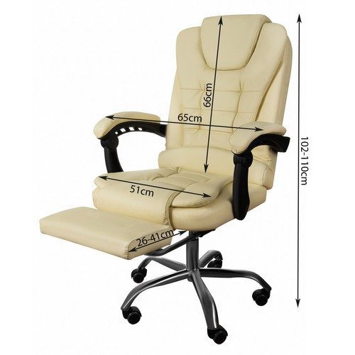 Alternative view of Kontorsstol med Fotstöd – Ergonomisk Skrivbordsstol i Konstläder med Lutningsfunktion