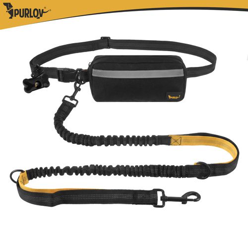 Midjebälte med Koppel – Handsfree Hundkoppel med Stötdämpare & Midjeväska - Bild 9