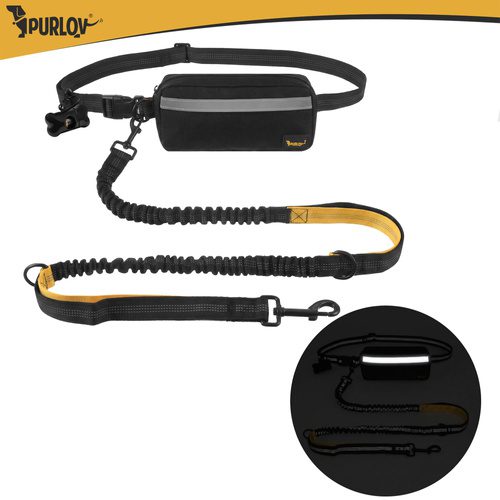 Midjebälte med Koppel – Handsfree Hundkoppel med Stötdämpare & Midjeväska - Bild 10