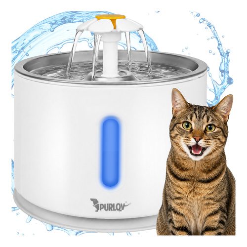 Vattenfontän 2,4 L för Hund & Katt – Automatisk Vattenfontän med LED & Filter