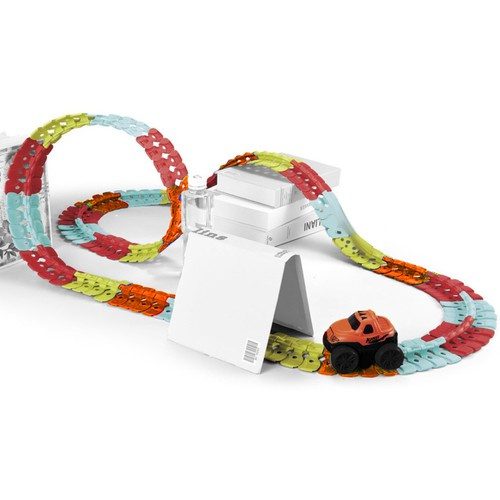 Racerbana 196 Delar – Flexibel Bilbana med LED-bil - Bild 3