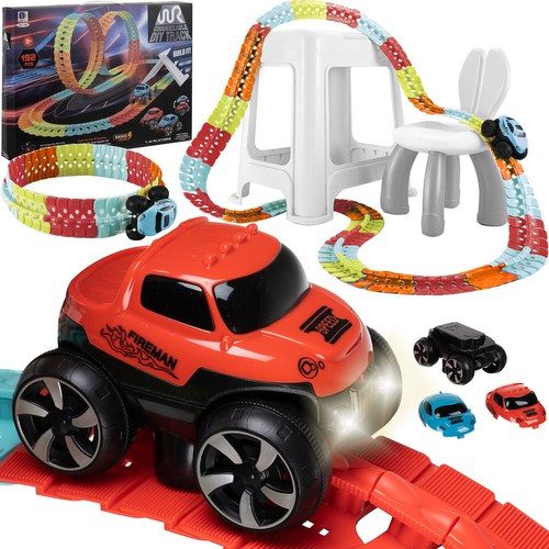 Racerbana 196 Delar – Flexibel Bilbana med LED-bil