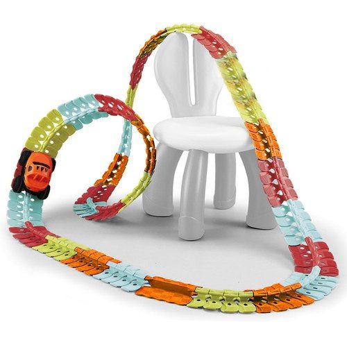 Racerbana 196 Delar – Flexibel Bilbana med LED-bil - Bild 5