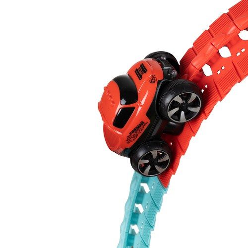 Racerbana 196 Delar – Flexibel Bilbana med LED-bil - Bild 7