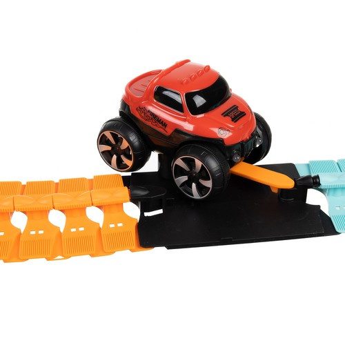 Racerbana 196 Delar – Flexibel Bilbana med LED-bil - Bild 8