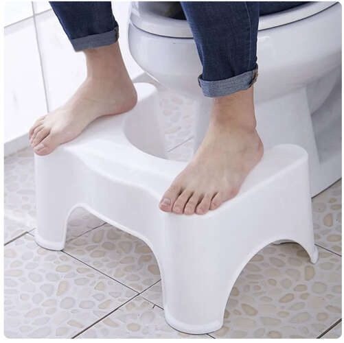 Toalettpall Vit Plast - Ergonomisk Fotpall med Halkskydd 42 x 17 x 26 cm - Bild 6