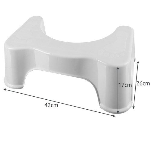 Toalettpall Vit Plast - Ergonomisk Fotpall med Halkskydd 42 x 17 x 26 cm - Bild 2