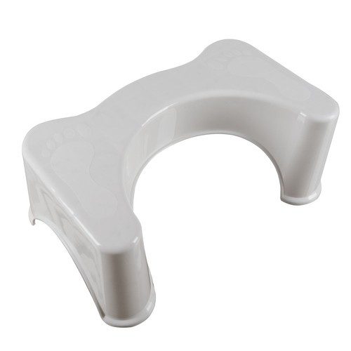 Toalettpall Vit Plast - Ergonomisk Fotpall med Halkskydd 42 x 17 x 26 cm - Bild 9