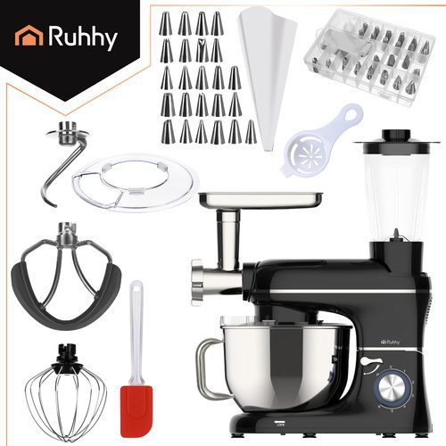 Köksmaskin 2200 W 6,2 L – Matberedare med Blender, Köttkvarn & Planetarisk Blandning