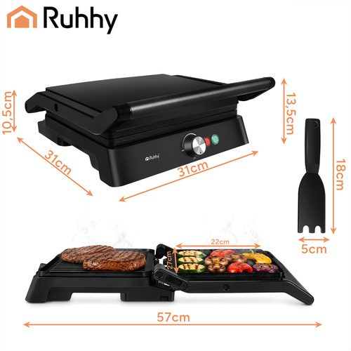 Elektrisk Kontaktgrill 2000 W – Bordsgrill med Temperaturkontroll & Non-Stick Grillplattor - Bild 2