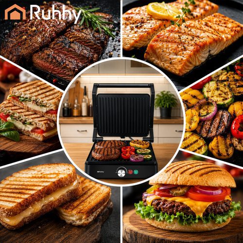 Elektrisk Kontaktgrill 2000 W – Bordsgrill med Temperaturkontroll & Non-Stick Grillplattor - Bild 5
