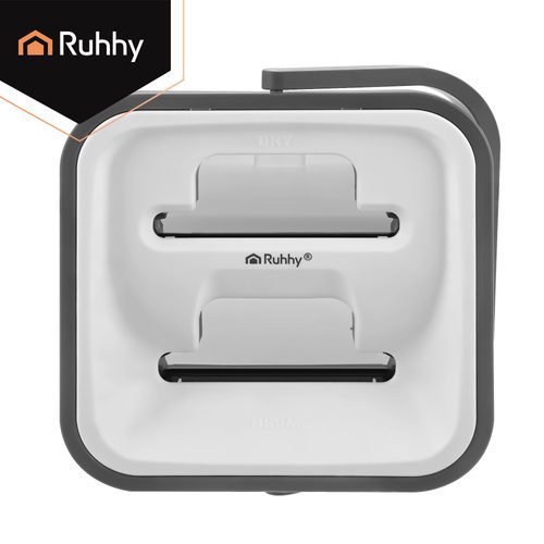 Spraymopp med Dubbelkammarhink 11 L – Platt Mopp med Handsfree Urvridning & 3 Moppskydd - Bild 18