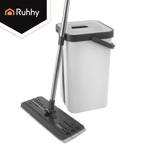 Spraymopp med Dubbelkammarhink 11 L – Platt Mopp med Handsfree Urvridning & 3 Moppskydd - Bild 25