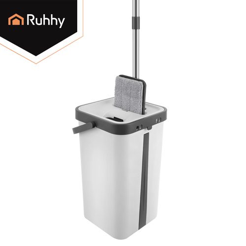 Spraymopp med Dubbelkammarhink 11 L – Platt Mopp med Handsfree Urvridning & 3 Moppskydd - Bild 27