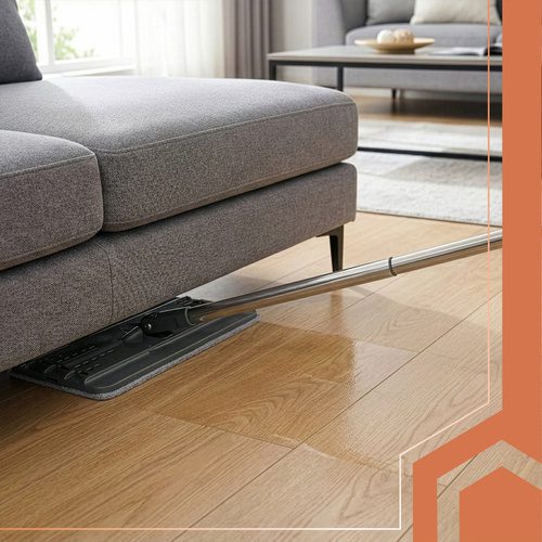 Spraymopp med Dubbelkammarhink 11 L – Platt Mopp med Handsfree Urvridning & 3 Moppskydd - Bild 9