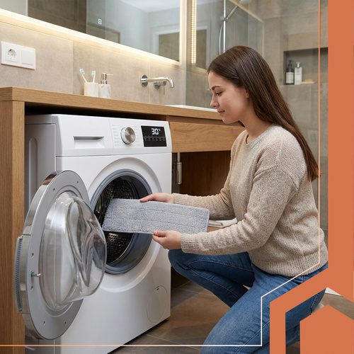 Spraymopp med Dubbelkammarhink 11 L – Platt Mopp med Handsfree Urvridning & 3 Moppskydd - Bild 8