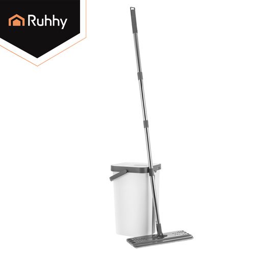 Spraymopp med Dubbelkammarhink 11 L – Platt Mopp med Handsfree Urvridning & 3 Moppskydd - Bild 33