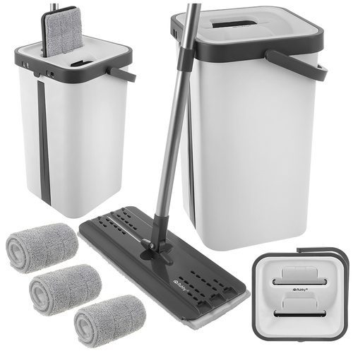Spraymopp med Dubbelkammarhink 11 L – Platt Mopp med Handsfree Urvridning & 3 Moppskydd - Bild 34