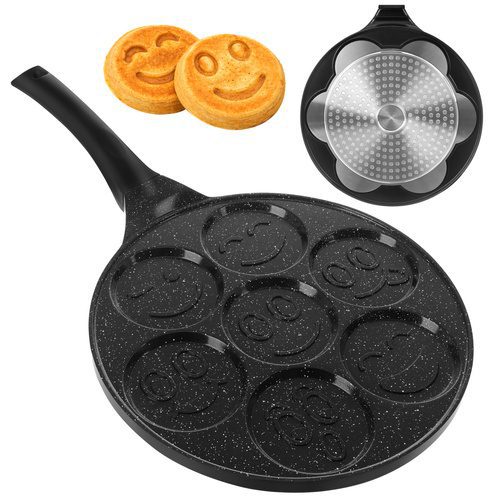 Stekpanna för Ägg & Pannkakor 26,5 cm – Nonstick Panna med 7 Formar för Induktion - Bild 15
