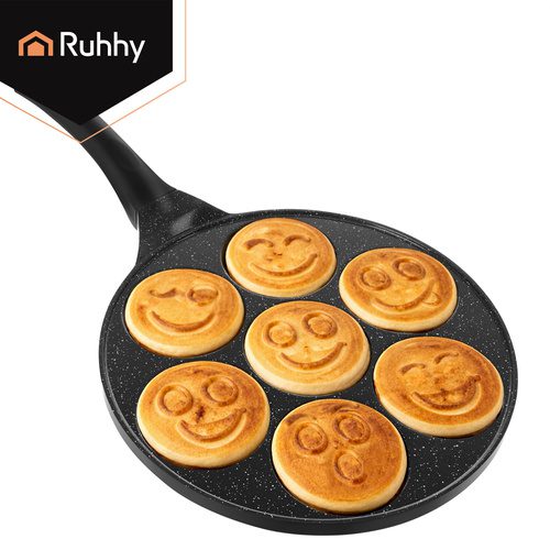 Stekpanna för Ägg & Pannkakor 26,5 cm – Nonstick Panna med 7 Formar för Induktion - Bild 10