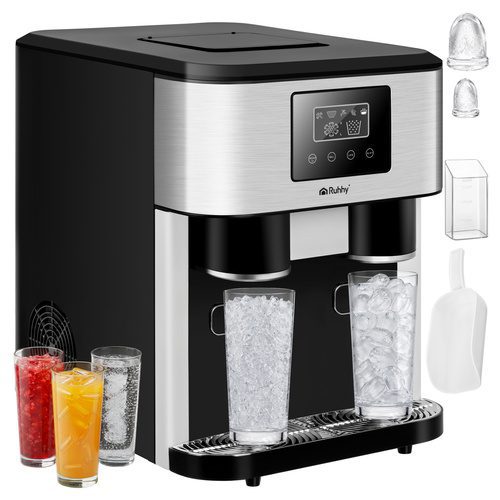 Ismaskin 3-i-1 15 kg/24 h - Iskubsmaskin med Iskross, Kallvattendispenser & LCD-Display