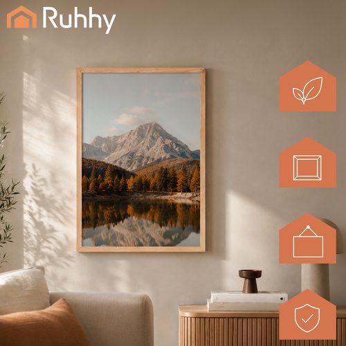 Fotoram 50 x 70 cm i Furu – Träram med Akrylglas Och MDF-baksida - Bild 5