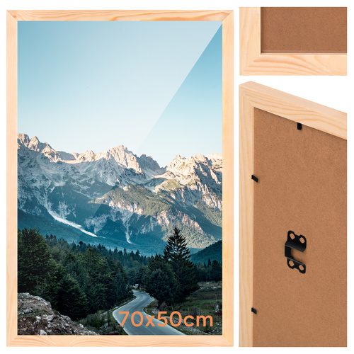 Fotoram 50 x 70 cm i Furu – Träram med Akrylglas Och MDF-baksida
