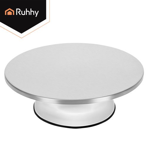 Roterande Tårtfat 30 cm – Serveringsfat i Rostfritt Stål med 360° Rotation - Bild 8