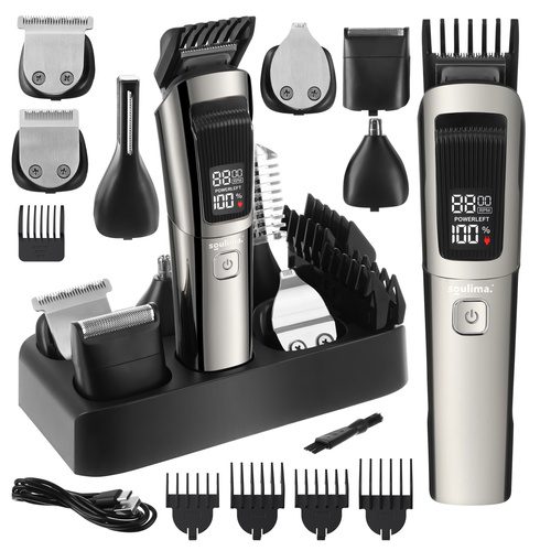 Hårtrimmer & Rakapparat 8-i-1 – Skäggtrimmer med USB-C & Display - Bild 20