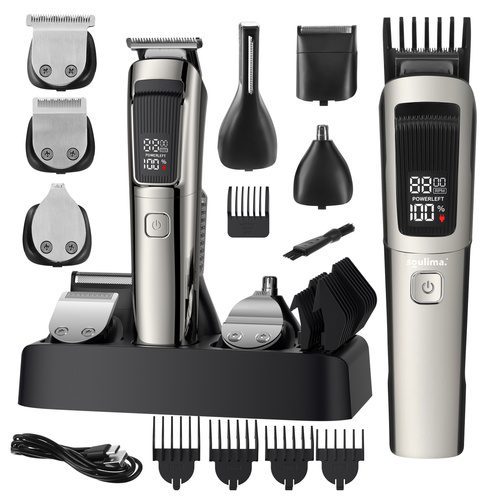Hårtrimmer & Rakapparat 8-i-1 – Skäggtrimmer med USB-C & Display - Bild 21
