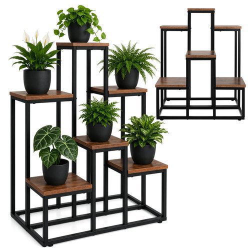 Blomställning 6 Nivåer 67 cm – Växtställ i Loftstil med Justerbara Fötter