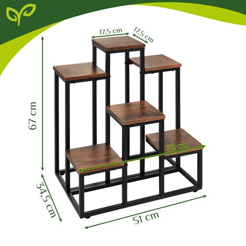 Alternative view of Blomställning 6 Nivåer 67 cm – Växtställ i Loftstil med Justerbara Fötter