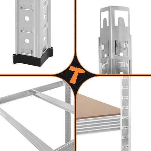 Förvaringshylla 180 x 100 x 60 cm – Metallhylla med 5 Justerbara Hyllplan, 3-i-1 & 1000 kg - Bild 22