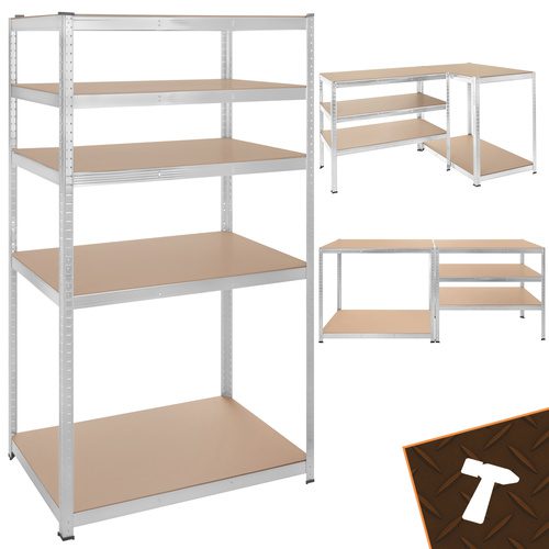 Förvaringshylla 180 x 100 x 60 cm – Metallhylla med 5 Justerbara Hyllplan, 3-i-1 & 1000 kg - Bild 7