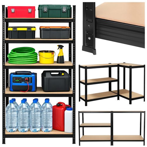 Förvaringshylla 180 x 90 x 40 cm – Metallhylla med 5 Justerbara Hyllplan, 1000 kg