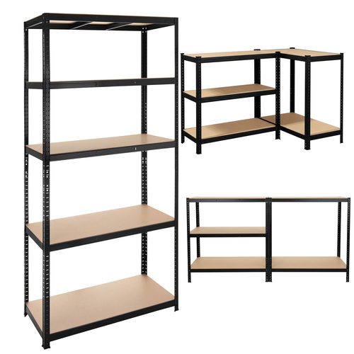 Alternative view of Förvaringshylla 220 x 100 x 45 cm – Metallhylla med 5 Justerbara Hyllplan, 1000 kg