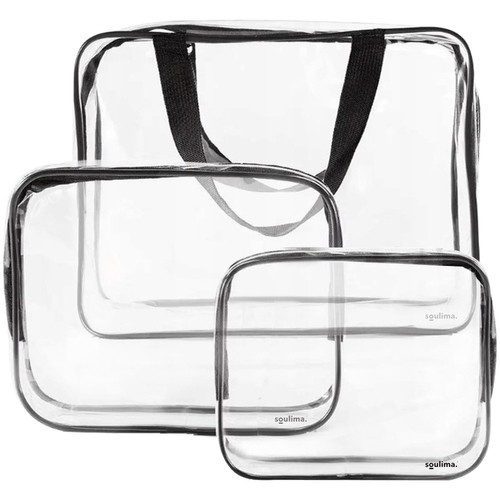 Transparent Sminkväska 3-i-1 – Necessär Set med 3 Vattentäta PVC-Väskor