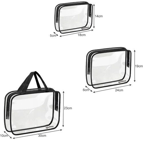 Alternative view of Transparent Sminkväska 3-i-1 – Necessär Set med 3 Vattentäta PVC-Väskor