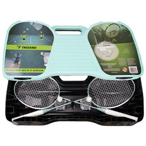 Badmintonset med Nät – 2 Racketar, 2 Fjäderbollar & Förvaringsväska - Bild 6
