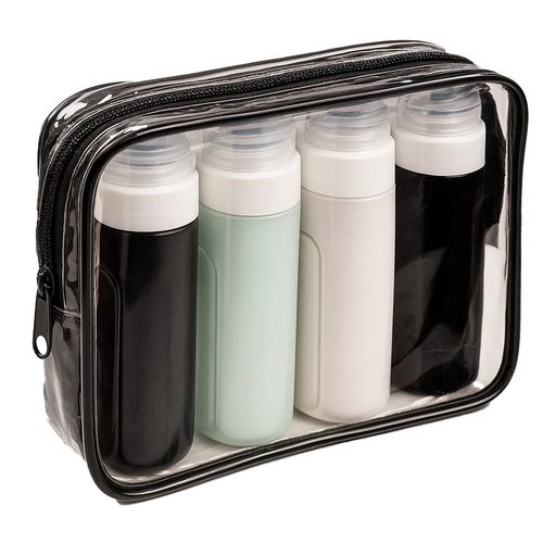 Resekosmetikväska med 4 Flaskor – Flygnecessär för Handbagage - Bild 9