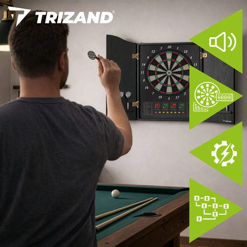 Elektronisk Darttavla med Skåp – Dartspel med 27 Spel, 243 Lägen & Automatisk Poängräkning - Bild 3