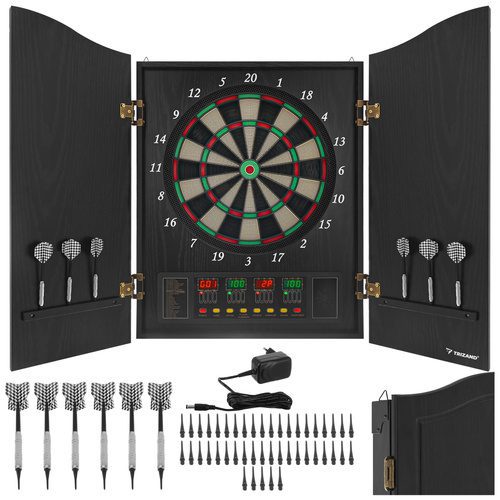 Elektronisk Darttavla med Skåp – Dartspel med 27 Spel, 243 Lägen & Automatisk Poängräkning