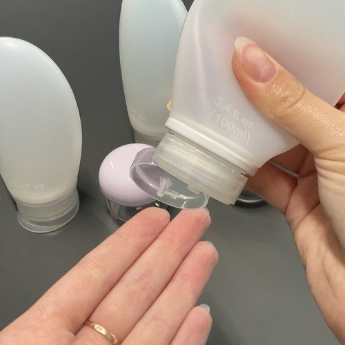 Resekosmetikväska 10 Delar – Flygset med Flaskor, Burkar & Transparent Necessär - Bild 3