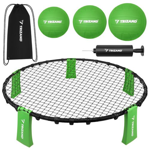 Roundnet Set 90 cm – Mini Volleybollspel med 3 Bollar, Pump & Bärväska
