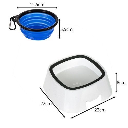 Alternative view of Vattenskål 1500 ml – Stänkskyddad Hund- & Kattskål med Reseskål